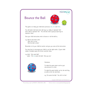 Parents purple up to 5. Bounce the ball.